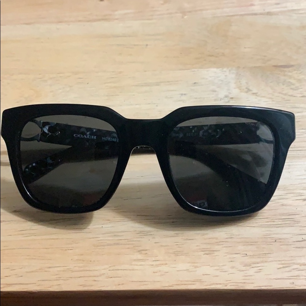 COACH WOMEN BLACK SQUARE SUNGLASSES NWT - Picture 4 of 7